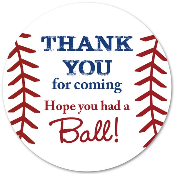 Made in USA 40 cnt Baseball Favor Thank You Stickers
