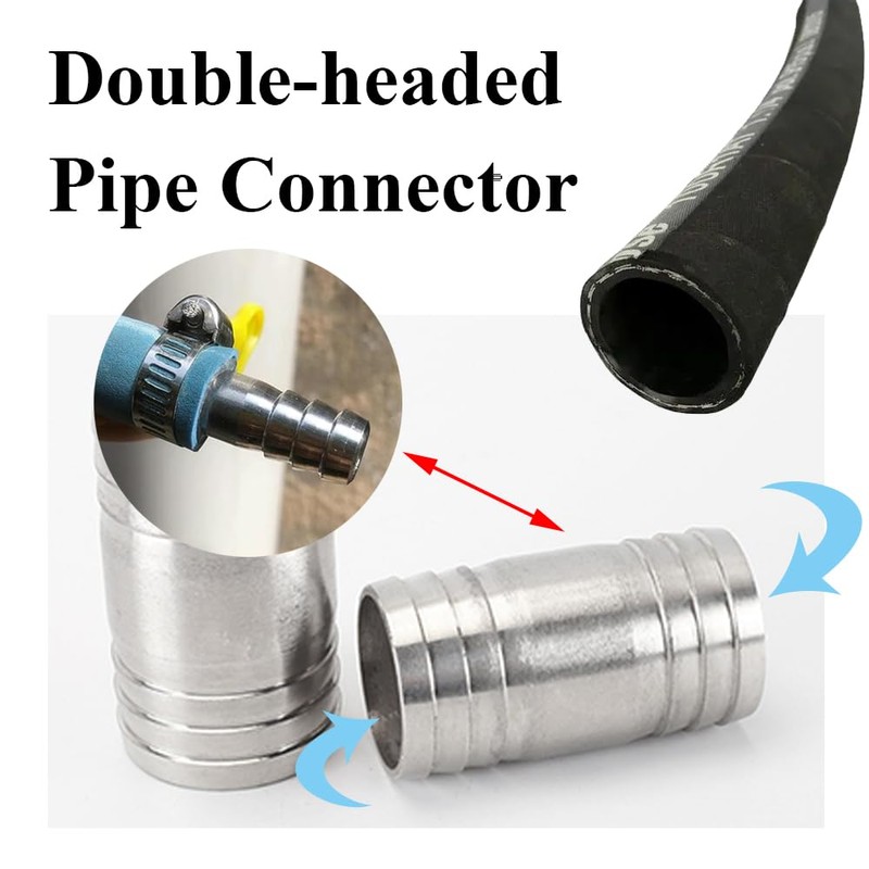 24 mm Straight Hose Fitting Made of Stainless Steel, 2-Way