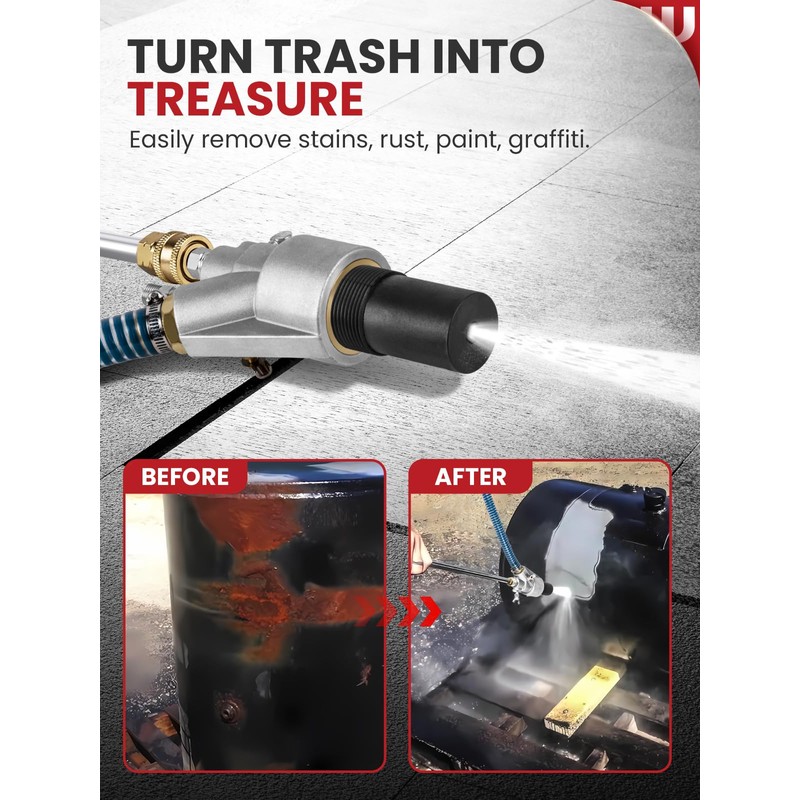 WOJET Pressure Washer Sandblasting Kit, Wet Sand Blaster for Pressure