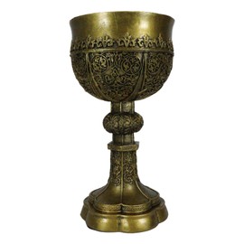 Ebros Decorative Merlin's Holy Grail The Golden Cup Of Life Decorative Chalice Ceremonial Cup Arthurian Legends Medieval Accent Decor