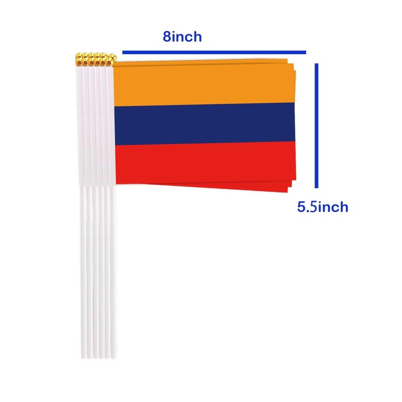 25 Packs Small Armenia Flags on Handheld Stick，Miniature Armenian Flag