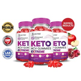 Justified Laboratories Ripped Results Keto Extreme ACV Gummies 2000MG Apple Cider Vinegar 180 Gummys
