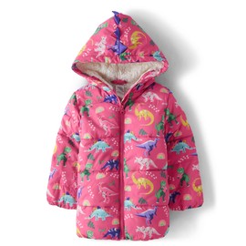 Gymboree,and Toddler Puffer Jacket,Pink Dinos,12-18 MONTHS