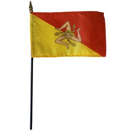 Sicily - 4 in x 6 in World Stick Flag