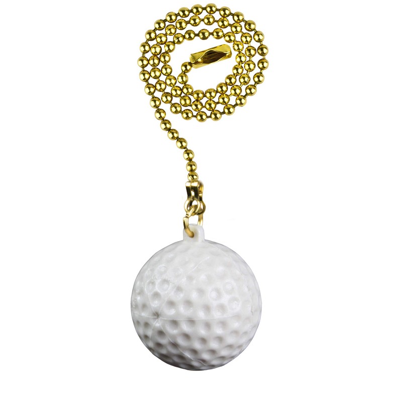 Decorative Golf Ball Sports Ceiling fan pull with beaded chain