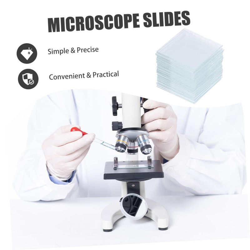 NAMOARLY 500Pcs Microscope Slides and Square Cover Glasses Cover Slips