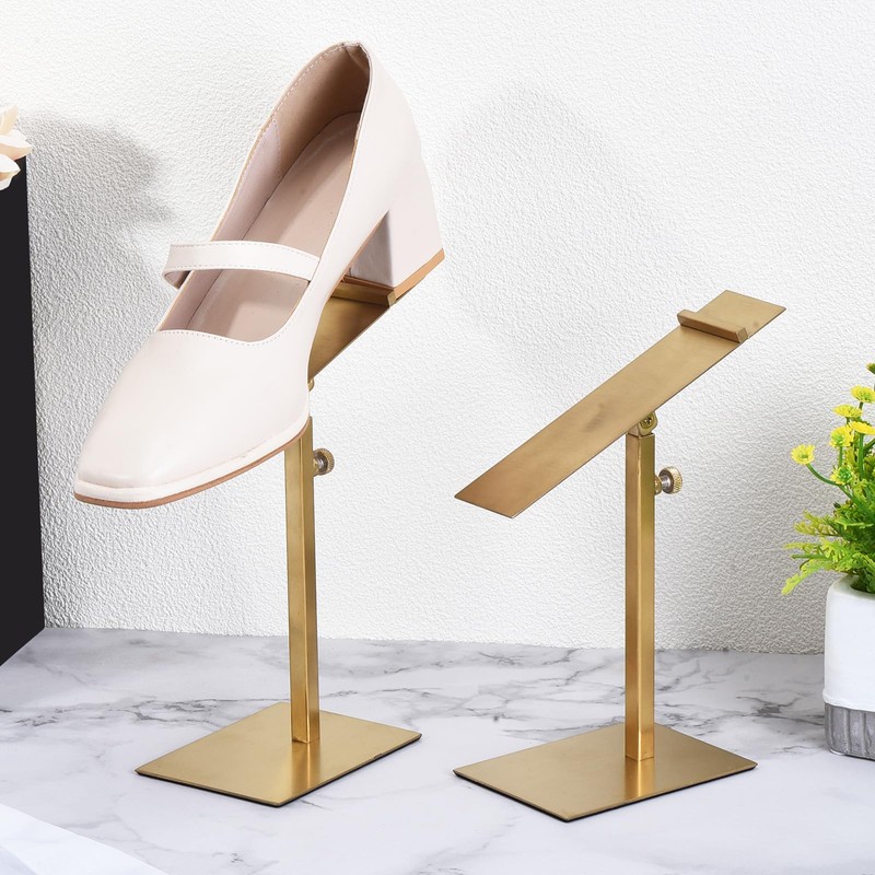 sourcing map Stainless Steel Shoe Display Stand, Pack of 2