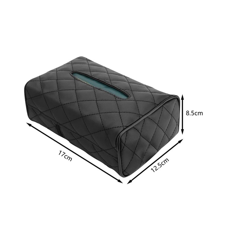 CHENGZI Car Chair Back Mounted Tissue Holder PU Leather Case,Black