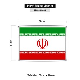 Pixly® Iran Flag Fridge Magnet Large Jumbo Size Islamic Republic Iranian Keepsake Country Souvenir Novelty Refrigerator Magnets Gift