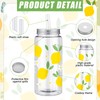 SiliFine 24 Pcs Lemonade Cups with Lid and Straw Yellow