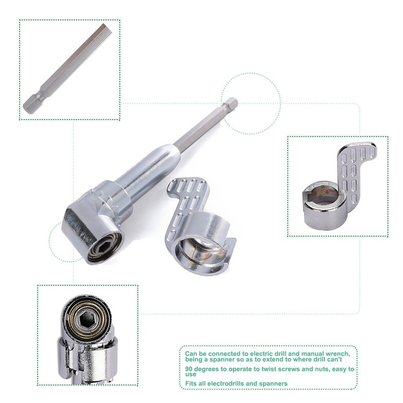 OCGIG 3 Pcs 105 Degree Right Angle Drill Attachment Hex