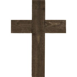 Ekena Millwork DECR016X024X1500CRSPG Vintage Farmhouse Cross, Barnwood Decor Collection, 16"W x 24"H x 1 1/2"D, Pebble Grey