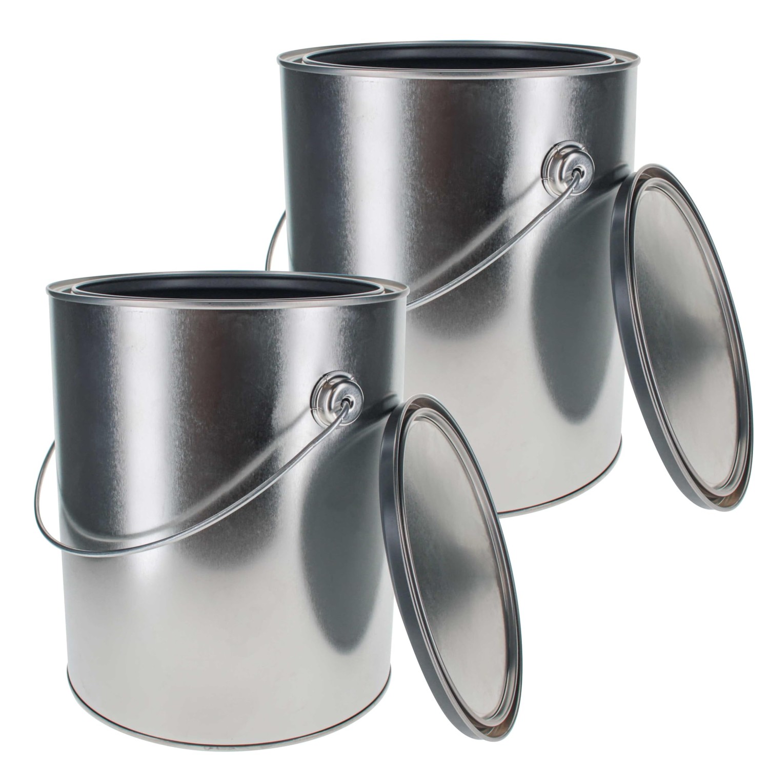 Master Elite 1 Gallon Lined Empty Metal Paint Can Bucket with Lids ...