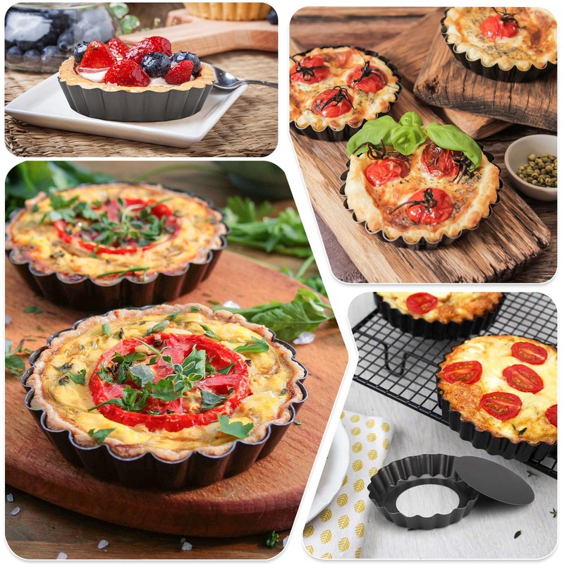 6 PCS Ø 10 cm Mini Tart Tins, 10×2 cm