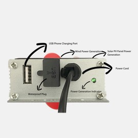 Solar Wind Generator, Electric Vehicle Range Battery Car Solar Wind Power Extender Generator, Aluminum Alloy, Plug and Play, Fans 12 to 125V