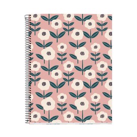 Miquelrius - A4 Notebook (210 x 297 mm) 100 Ruled Pages 70gsm Hard Card Cover 4 Ribbon Spiral Bound 4 Holes Ruled Notebook Beautiful Stationery Pink