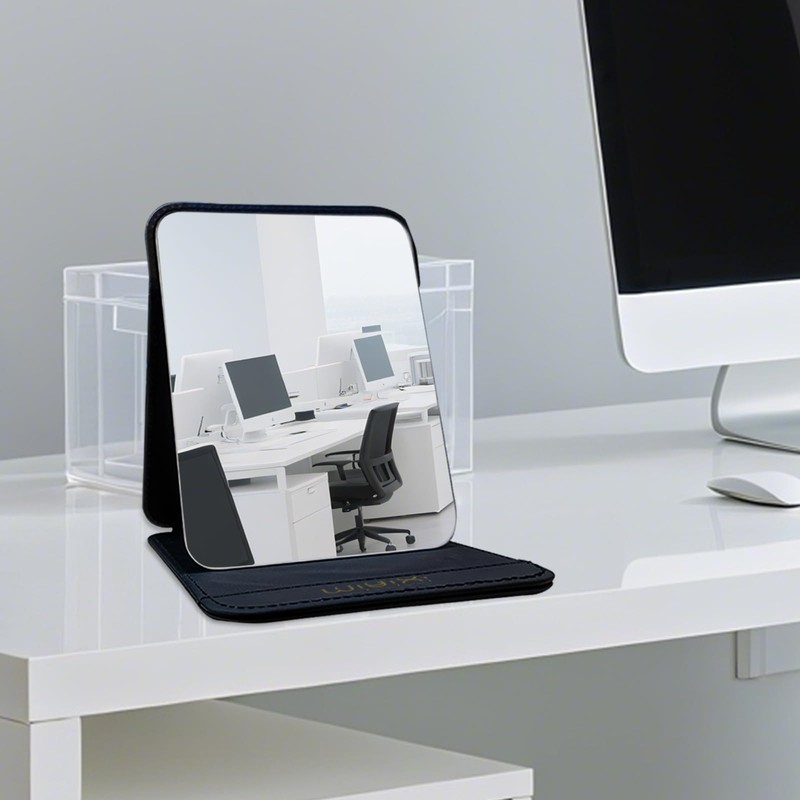 gogofree Foldable Desktop Mirror, 8" × 6" Adjustable Angle Makeup