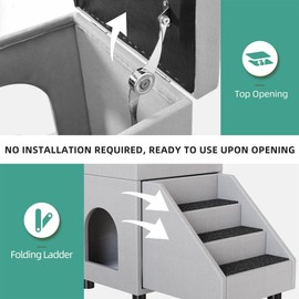 YITAHOME Dog Window Perch, Foldable Pet Window Perch with Stairs, Dog Stairs with Platform for Window, Pet Stairs for High Beds or Sofa, Cats Window Seat with Waterprrof Linning