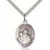 Bliss Sterling Silver San Jose Holy Medal Pendant Necklace 24"