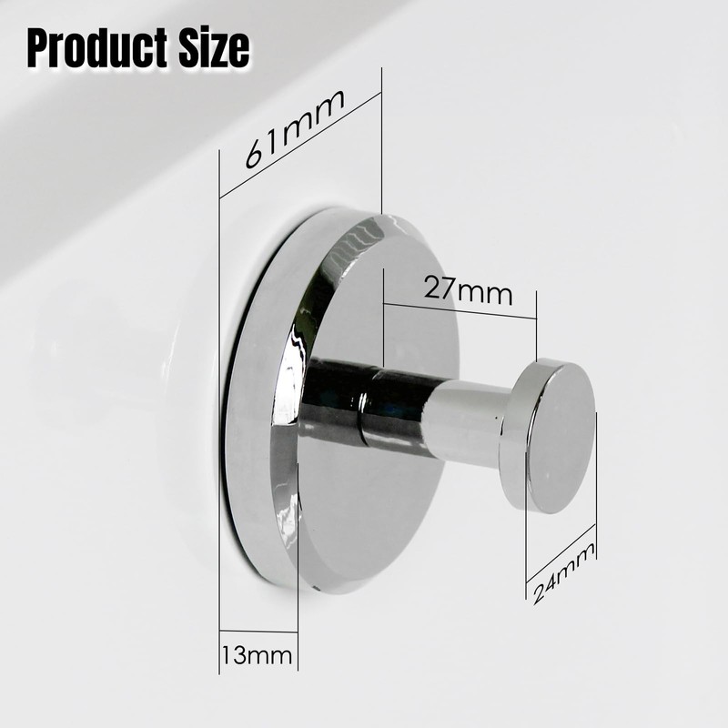 Poywaze Suction Hooks for Bathroom, Shower Hook No Drilling, Waterproof
