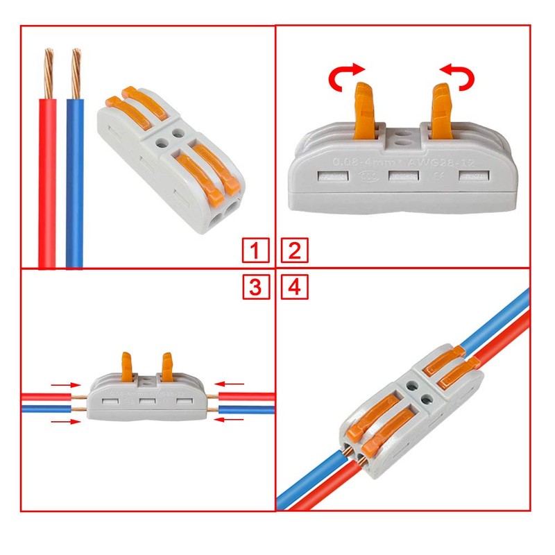 Aiqeer 30 Pcs SPL-2/SPL-3 Lever-Nut Wire Connectors Set, Conductor Compact