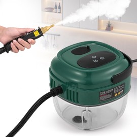 Hapyvergo Handheld Steam Cleaner Touch Panel High Pressure Steamer for Cleaning Grout Tile Portable Steamer for Car Auto Home Small Power Cleaning Steamer with Drain Hole (Dark Green)