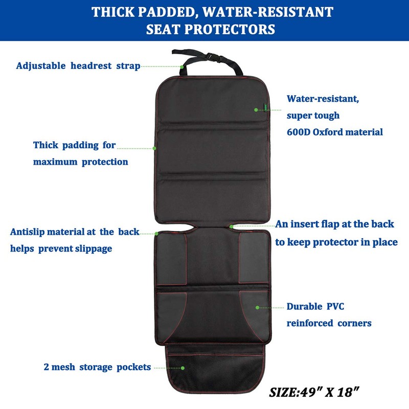 Car Seat Protector 2 Pack for Child Car Seat, Auto
