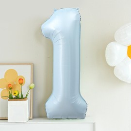YFHVJTKO 40 Inch Number 1 Foil Baby Blue Balloons 1st Celebration Decorations for 1st Birthday Party Wedding Bridal Shower Engagement Photo Shoot Anniversary Decoration (Baby Blue, 1)