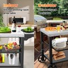 Outdoor Kitchen Island, Grill Cart with Drawer, Pizza Oven Stand,