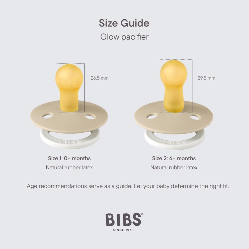 Bibs Colour Dummies, Pack of 2, Natural Rubber Danish Dummies