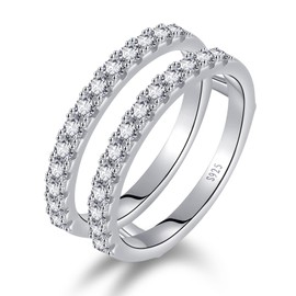 Yaresul 0.78Carat Moissanite Ring Enhancers for Engagement Rings 925 Sterling Silver Moissanite Half Eternity Womens Ring Enhancer, Moissanite Wedding Rings Enhancers Size 8