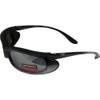 Global Vision Shadow Motorcycle Riding Sunglasses Two-Tone Black and Silver