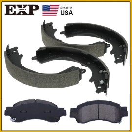 exppower Front Ceramic Brake Pad and Rear Shoe for 2009 2012 Chevy GMC Colorado