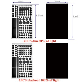 KAIHENG Dimming Stickers, LED Shading Shades,red Light Sticker, 4 Stickers can Block 50%~80%/100% dimming Sheets, Suitable for Fans, routers, etc. Black
