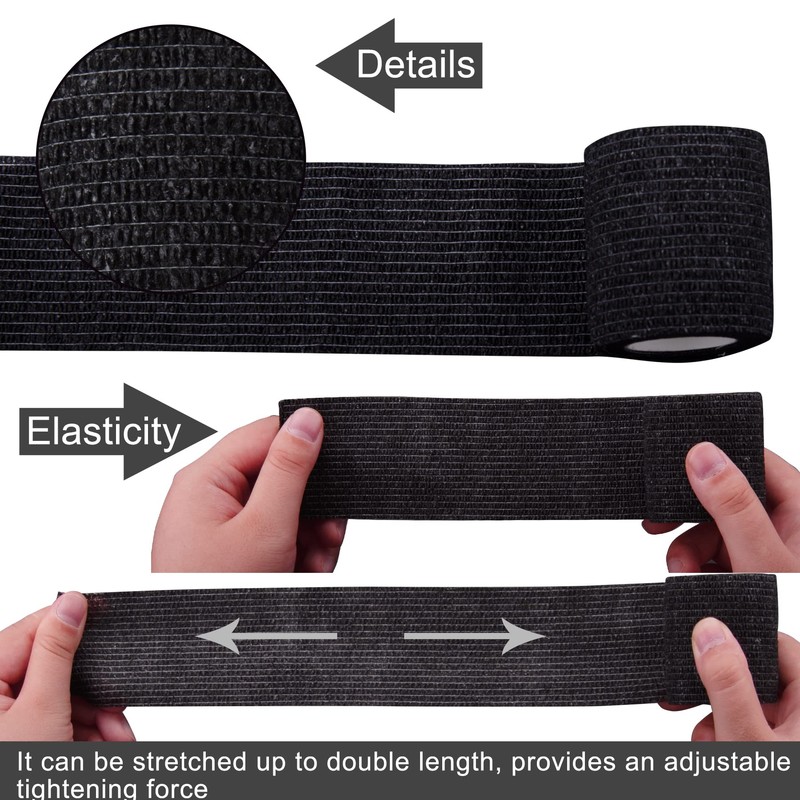 BQTQ 144 Rolls Self Adhesive Bandage Wrap 2 Inch Black