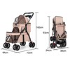 Double Pet Stroller for Dogs and Cats, One-Hand Foldable with