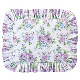 Collections Etc Andrea Purple Floral Ruffled Pillow Sham