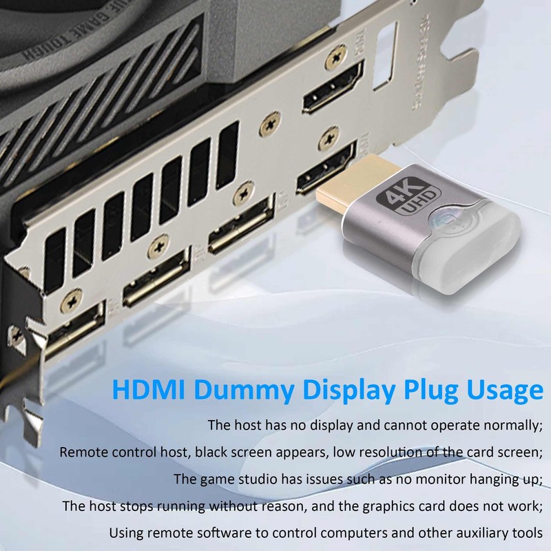 CybNemo HDMI Dummy Plug, EDID Emulator Headless Ghost Display Adapter