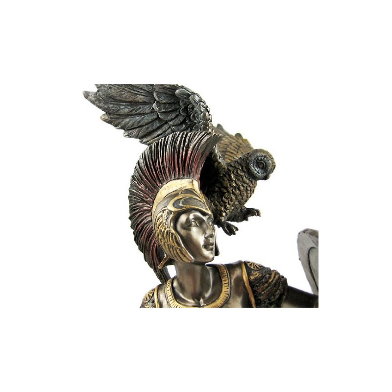 Athena Greek Goddess Bronzed Statue Sculpture Minerva