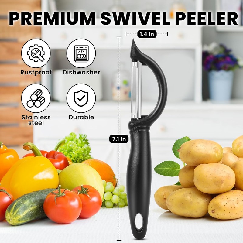 Vegetable and Fruit Peeler Set, Stainless Steel Y-Shaped Design, 2-Pack,
