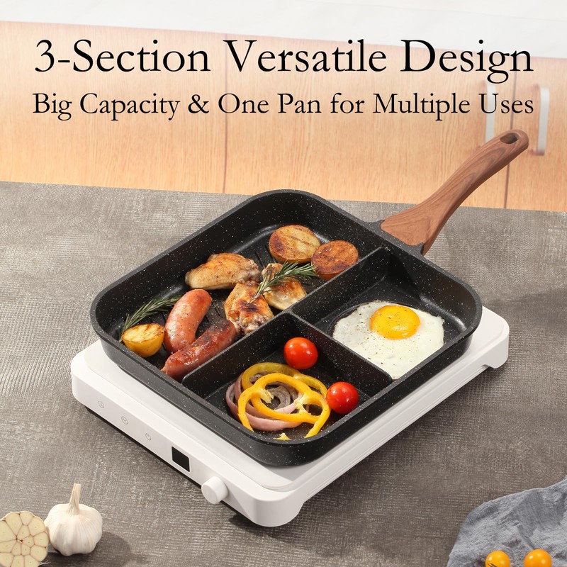 ESLITE LIFE 11 Inch Nonstick Divided Grill Pan for Indoor