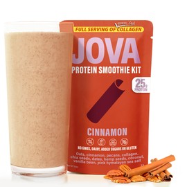 JOVA Cinnamon Superfood Shake Kit | 25g Protein, 9g Fiber | Delicious and Ready in 1 Minute | Real Food, Healthy Snacks with No Added Sugar (Gluten-Free, Non-GMO, USA Made), 3-Pack