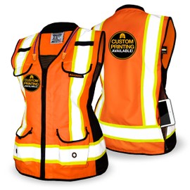 KwikSafety - Charlotte, NC - GODMOTHER Class 2 Safety Vest for Women - LOOSE FIT - ANSI OSHA Compliant Reflective Work Gear PPE/Orange Medium
