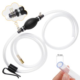 Gasoline Siphon Hose Pump, Hand Fuel Transfer Pump, High Flow Gas Siphon Pump for water Gasoline Oil Petrol Diesel, Manual Fuel Pump with 2 Premium PVC Hoses