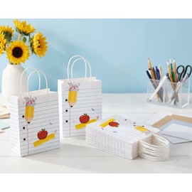 Jpfezry 27 Pcs Back to School Gift Bags Bulk with Handles Pencil Cards for Teacher Appreciation End of Year Party Favor