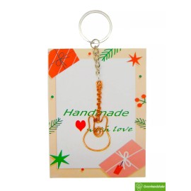 GREENHANDSHAKE Guitar, Copper Wire Keychain, KeyChains Women Men KeyRing Gift Ideas