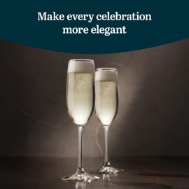 Libbey 7500 Vina Stemmed Flute Glasses Set, 8 Oz, Tall Elegant Champagne Flutes Set of 12, Clear Sparkling Glass Flutes for Special Occasions