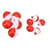 50PCS Ball Shaped Fishing Float Plastic White Red 2 Specifications