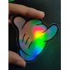 Mickey Mouse Aloha Shaka Holographic Rainbow Shiny Sticker -- Waterproof!