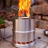 Camping Stove Foldable Stainless Steel Wood Burning Stove Portable Backpacking